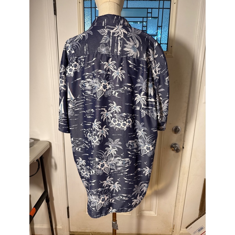 Tommy Bahama The Coconut Point Mens XL Navy Blue Tropical Palm Tree Camp Shirt - Picture 3 of 10